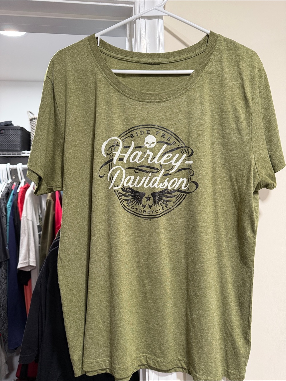 Harley-Davidson Olive Green Short Sleeve Logo Tee